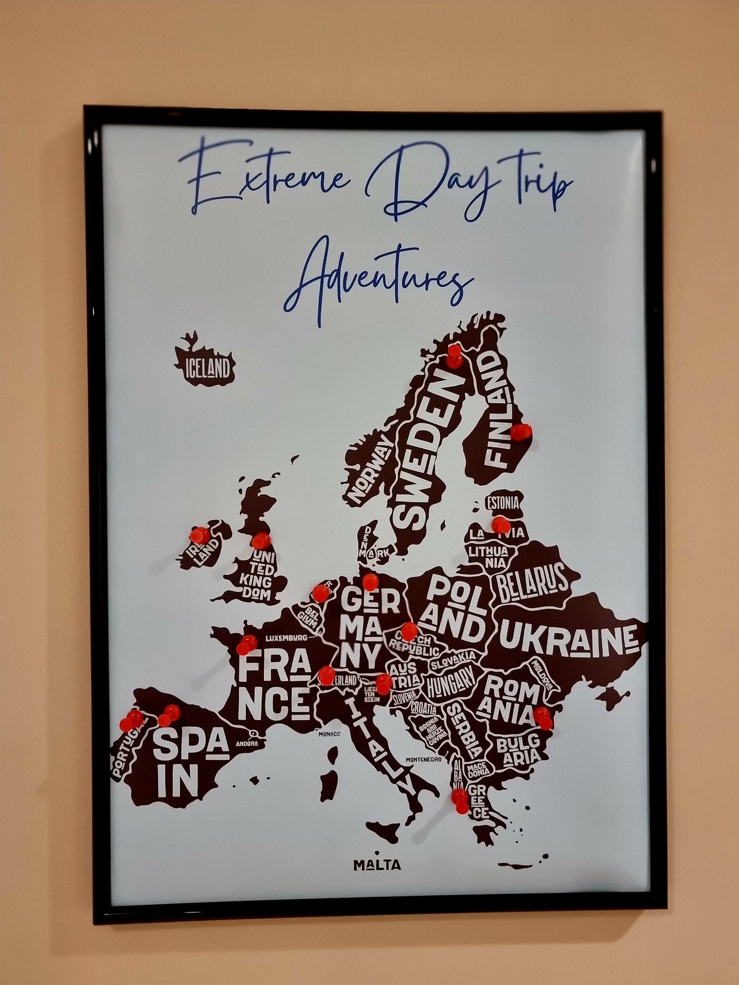 Extreme Day Trips -  Europe Map