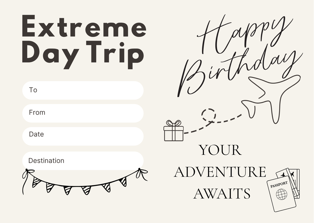 Extreme Day Trip - Gift Vouchers